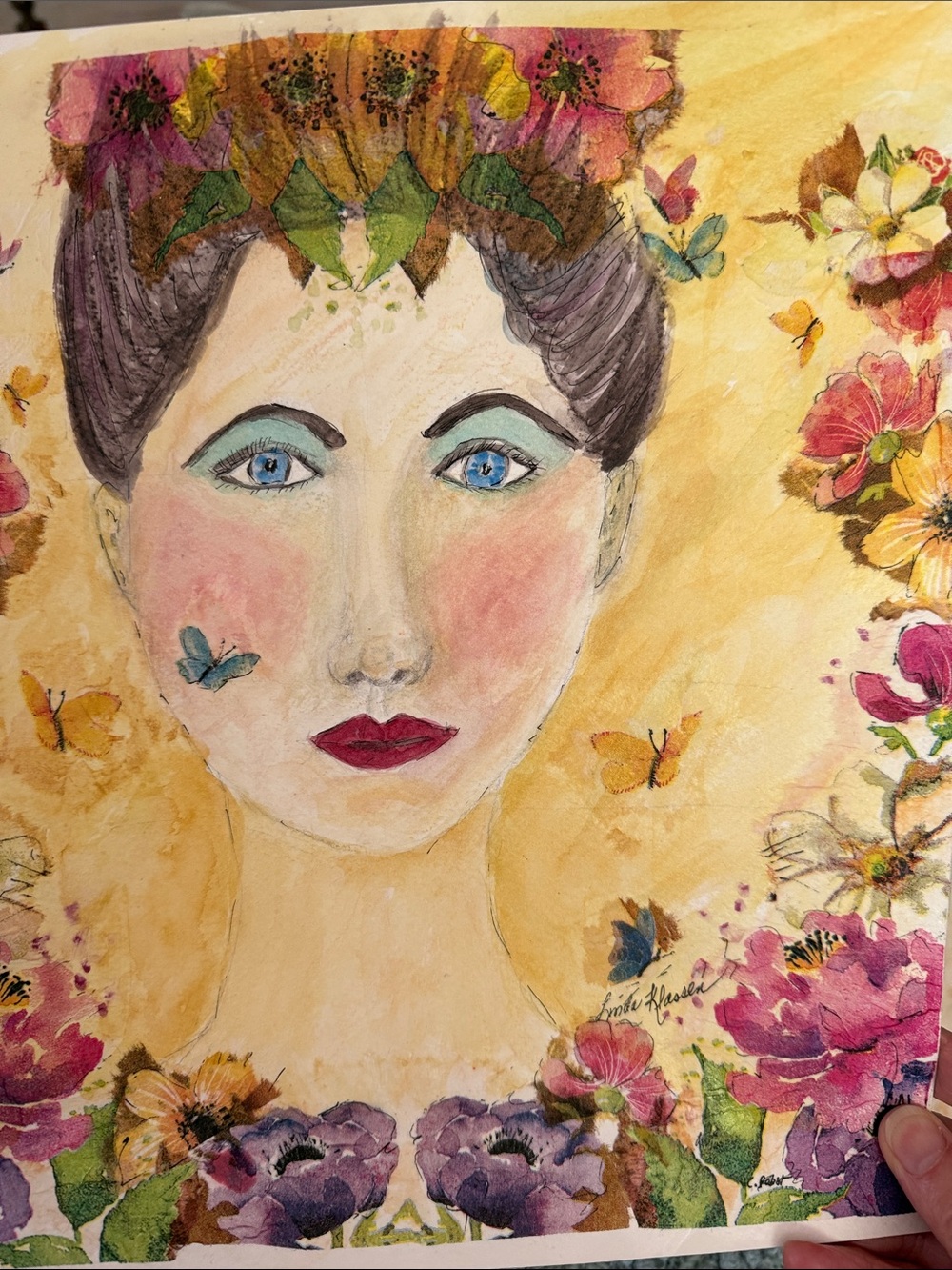 Watercolor art of Beautiful Woman